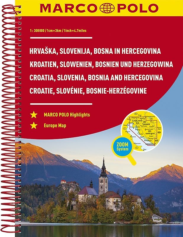 MARCO POLO Reiseatlas Kroatien, Slowenien, Bosnien und Herzegowina 1:300.000