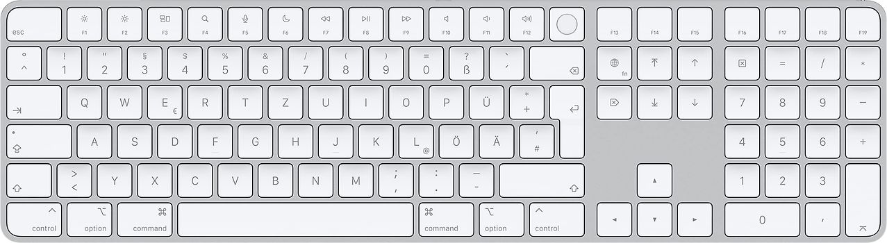 Apple magic Keyboard avec touches de fonction grand format et Touch ID [clavier allemand, QWERTZ, Lightning] blanc