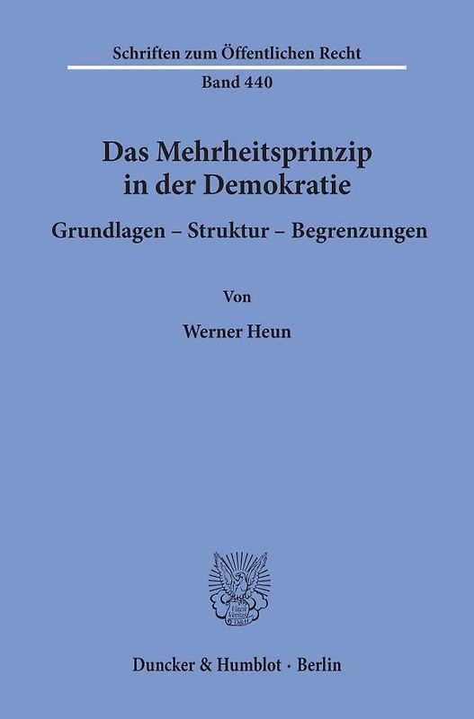 Das Mehrheitsprinzip in der Demokratie. Grundlagen - Struktur - Begrenzungen.