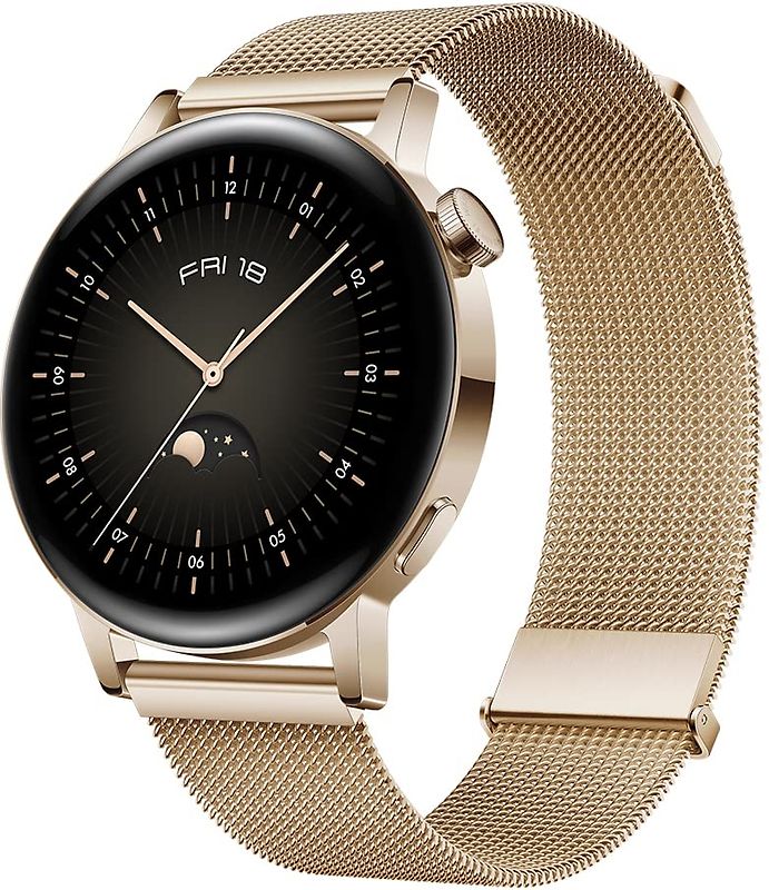 Huawei Watch GT 3 42 mm or avec bracelet milanais or