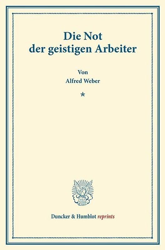 Die Not der geistigen Arbeiter.
