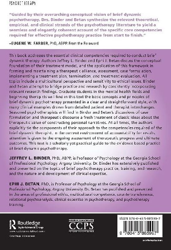 Core Competencies in Brief Dynamic Psychotherapy