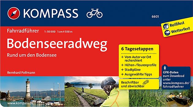 KOMPASS Fahrradführer Bodenseeradweg mit Obersee, Untersee und Überlinger See