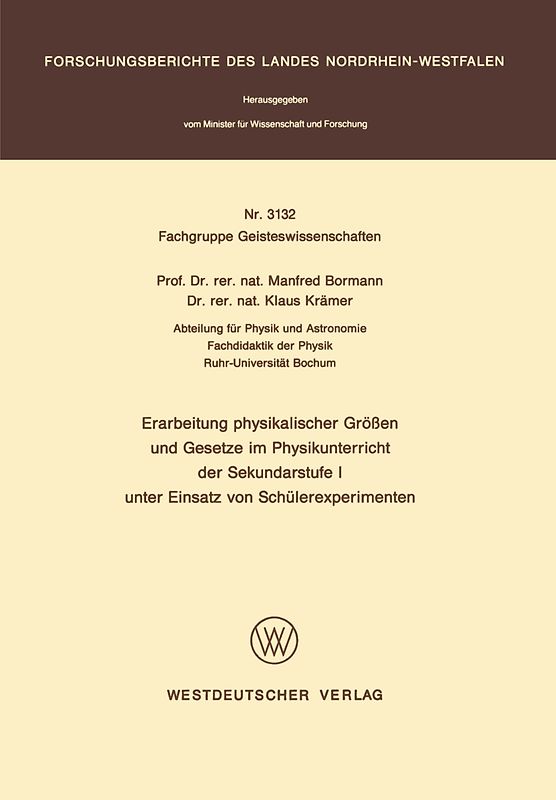 Erarbeitung physikalischer Größen und Gesetze im Physikunterricht der Sekundarstufe I unter Einsatz von Schülerexperimenten
