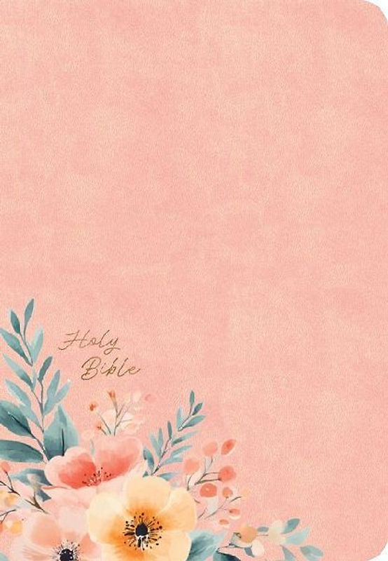 CSB Large Print Personal Size Reference Bible, Optimal Type, Digital Study Edition, Peach Floral Leathertouch