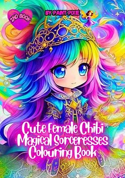 Cute Female Chibi Magical Sorceresses Colouring Book: 2nd Book