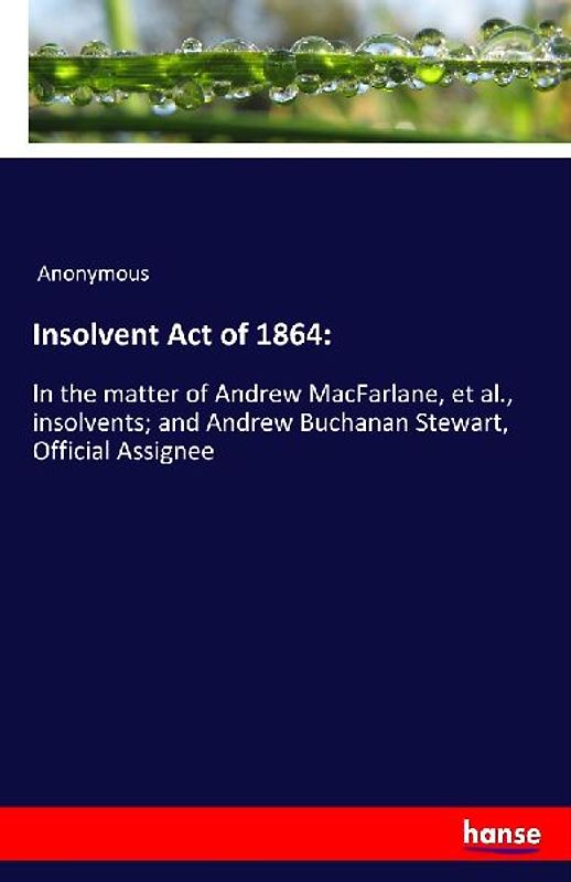 Insolvent Act of 1864: