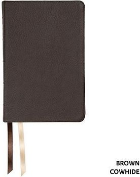 NASB Handy Size, Paste-Down Brown Cowhide Indexed