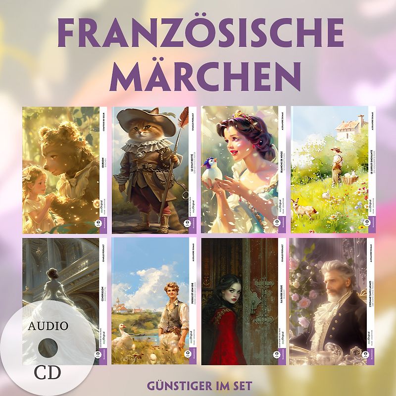 8 Französische Märchen (8 Bücher + Audio-CDs) - Frank-Lesemethode - Kommentierte zweisprachige Ausgabe Französisch-Deutsch