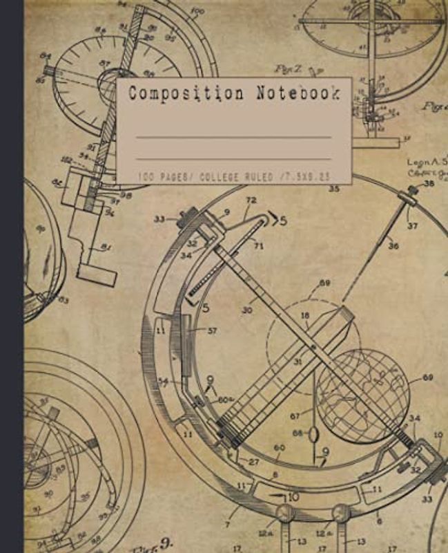 Astronomy composition notebook: Vintage astronomy telescope solar college ruled notebook. Patent blueprint diagram design. Astronomy, zodiac & stars ... zodiac astronomy themed notebooks, Band 10)