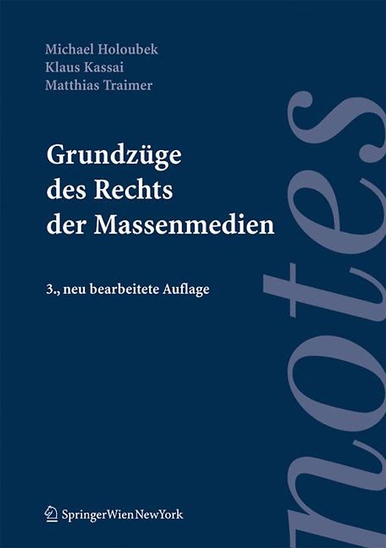 Grundzüge des Rechts der Massenmedien