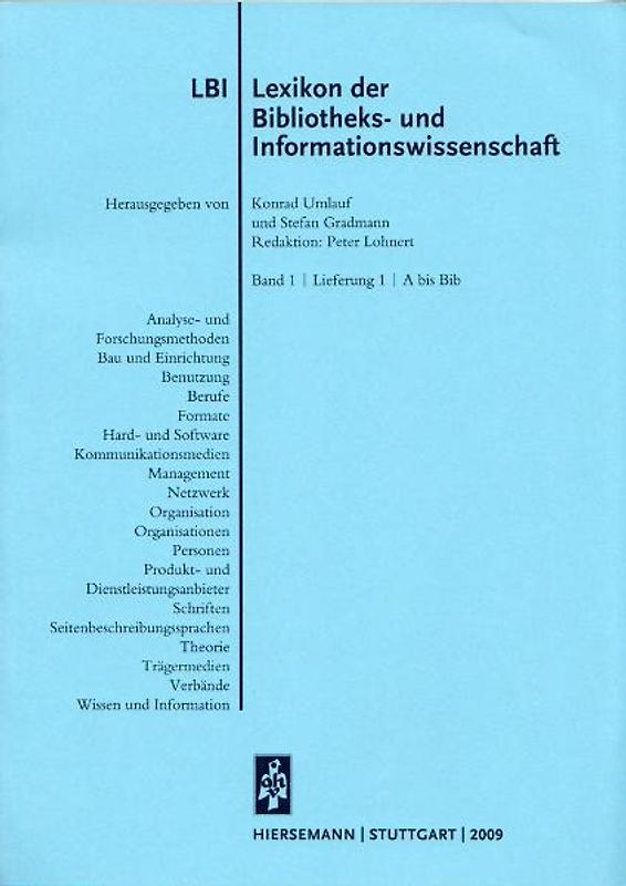 Lexikon der Bibliotheks- und Informationswissenschaft (LBI)
