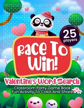 Race To Win! Valentine's Day Word Search Classroom Party Game Book: Fun Activity To Color And Share, 25 Player Cards