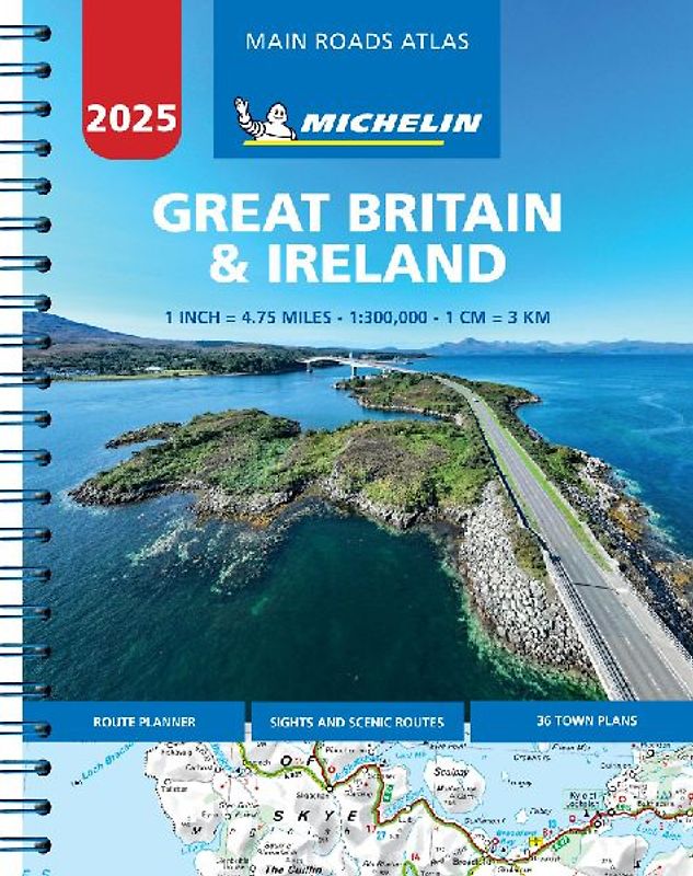 Great Britain & Ireland 2025 - Mains Roads Atlas (A4-Spiral)