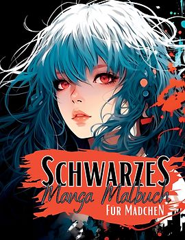 Schwarzes Manga Malbuch für Mädchen.