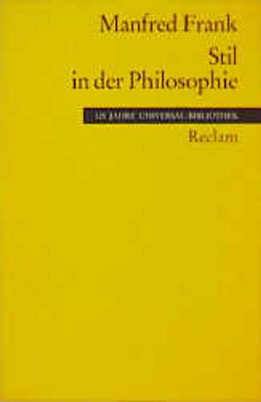 Stil in der Philosophie