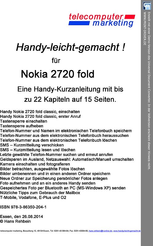 Nokia 2720 fold-leicht-gemacht. Handy-leicht-gemacht für Nokia 2720 fold