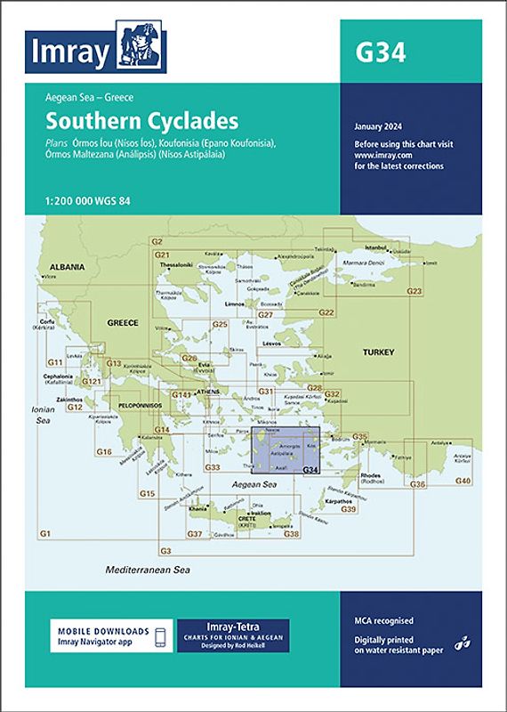 G34 Southern Cyclades (East Sheet), Imray Chart