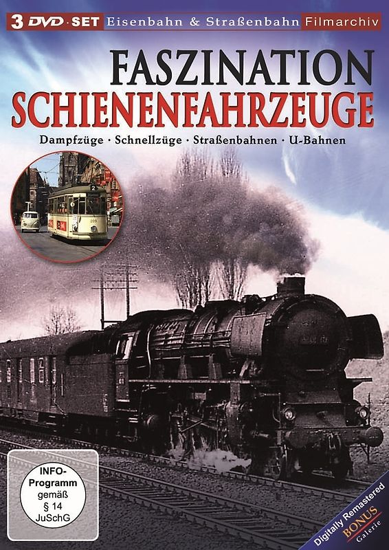Faszination Schienenfahrzeuge: Dampfzüge - Schnellzüge - Straßenbahnen - U-Bahnen [3 DVDs] DVD