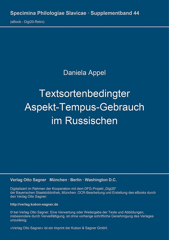 Textsortenbedingter Aspekt-Tempus-Gebrauch im Russischen