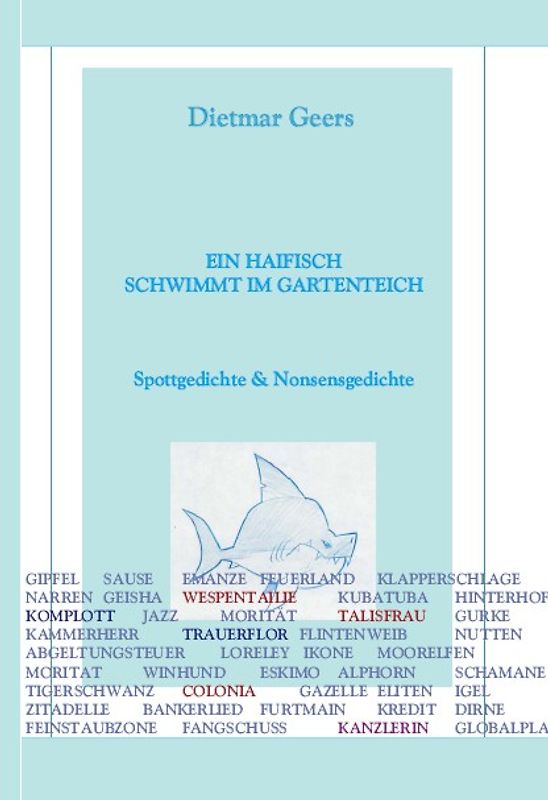 Ein Haifisch schwimmt im Gartenteich