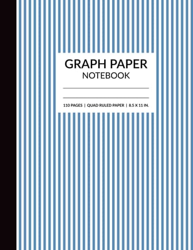 Graph Paper Notebook: Grid Paper Notebook for School, Math & Science Students, Private Notes, Work | Large Quad Ruled | 110 Pages | 8.5 x 11" | Blue