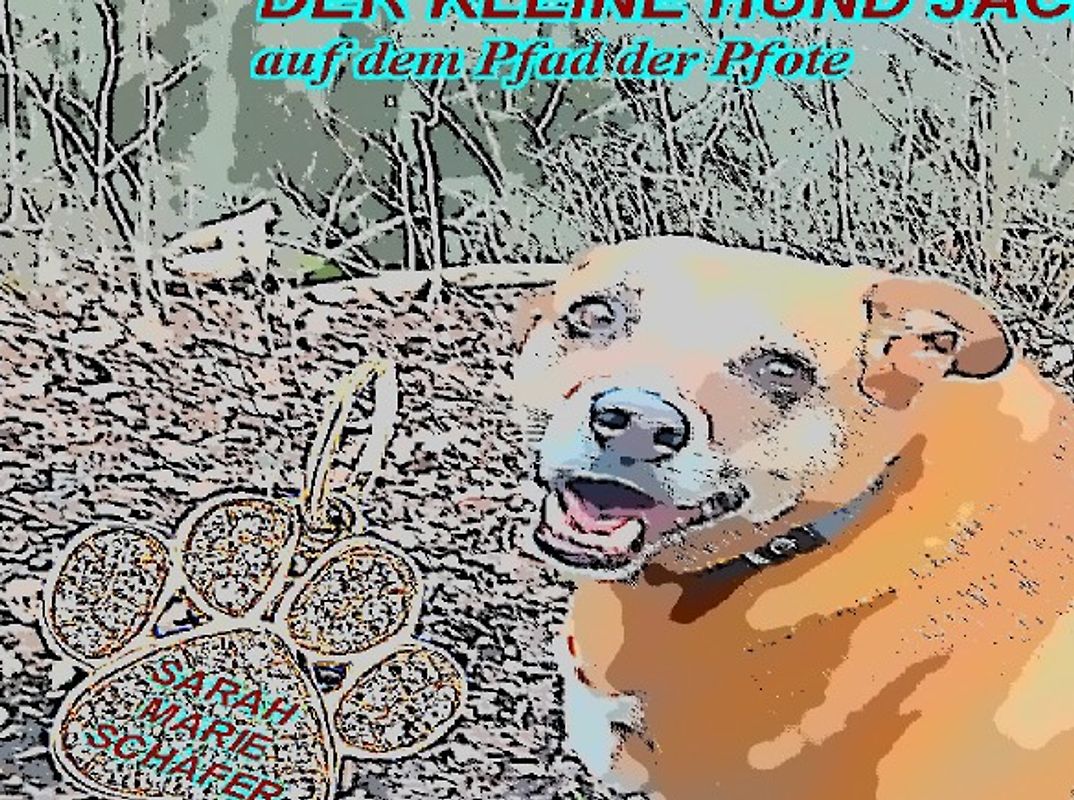 Der kleine Hund Jack auf dem Pfad der Pfote