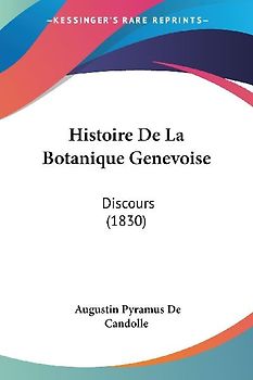 Histoire De La Botanique Genevoise