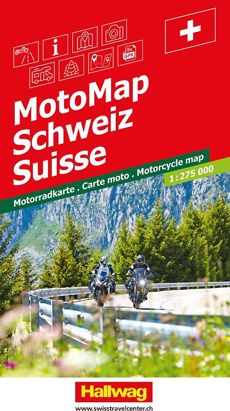 Hallwag MotoMap Motorradkarte Schweiz 1:275.000