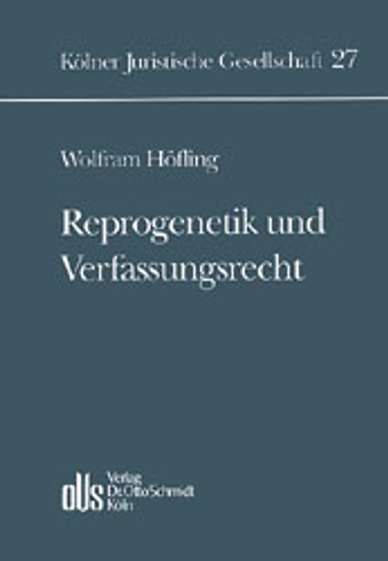 Reprogenetik und Verfassungsrecht
