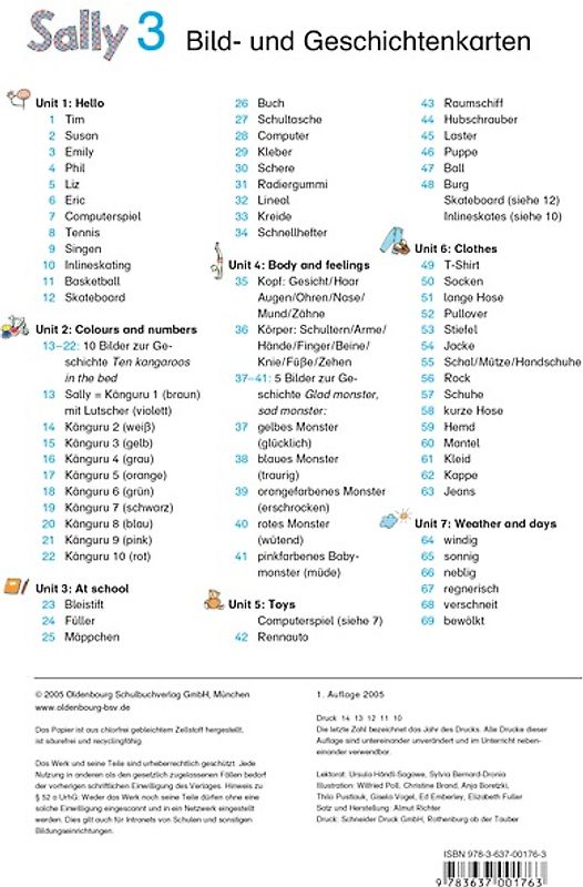 Sally 3 Bilder- und Geschichtenkarten
