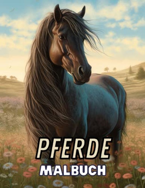 Pferde - Malbuch mit wunderschönen Pferdemotiven: Entfessle deine Kreativität mit diesem fesselnden Pferde-Malbuch