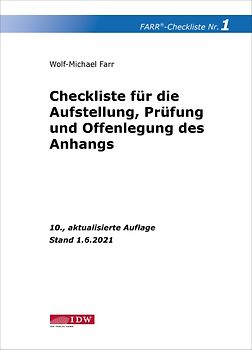 Farr, Checkliste 1 (Aufstellung, Prüfung und Offenlegung des Anhangs)