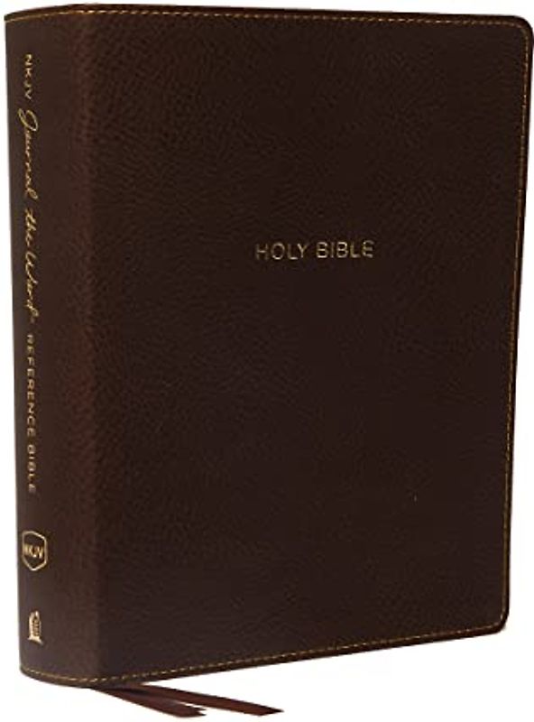 NKJV, Journal the Word Reference Bible, Leathersoft, Brown, Red Letter, Comfort Print: Let Scripture Explain Scripture. Reflect on What You Learn.