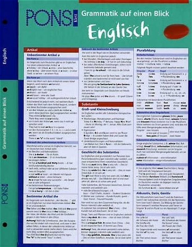 PONS Grammatik auf einen Blick Englisch