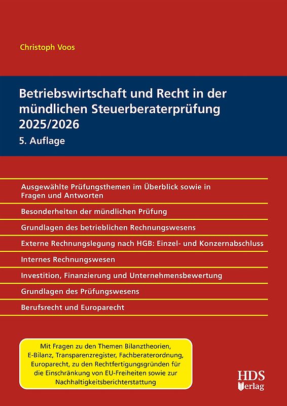 Betriebswirtschaft und Recht in der mündlichen Steuerberaterprüfung 2025/2026