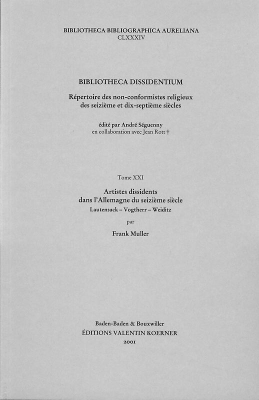 Bibliotheca Dissidentium XXI