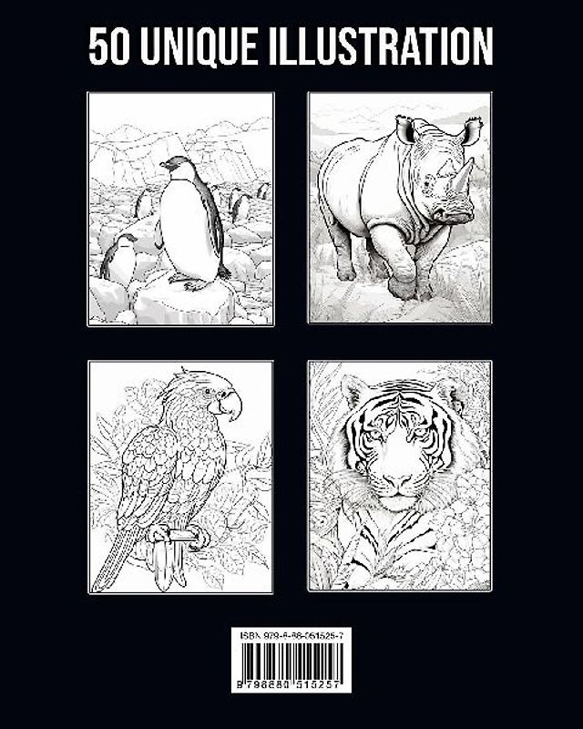 Animaux Sauvages Livre de Coloriage