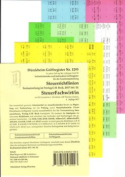 Steuerrichtlinien -SteuerFachwirt/in- Griffregister Nr. 1293 (2017): 192 selbstklebende und farbig bedruckte Griffregister für die SteuerFachwirt-Prüfung.