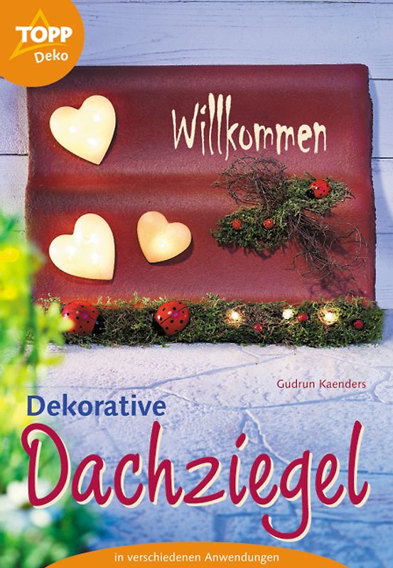 Dekorative Dachziegel. Dachziegel als Dekoration, bemalt, mit Serviettentechnik oder fast in Natur. In verschiedenen Anwendungen