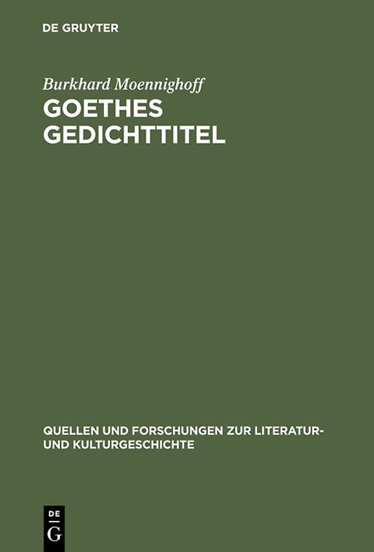 Goethes Gedichttitel