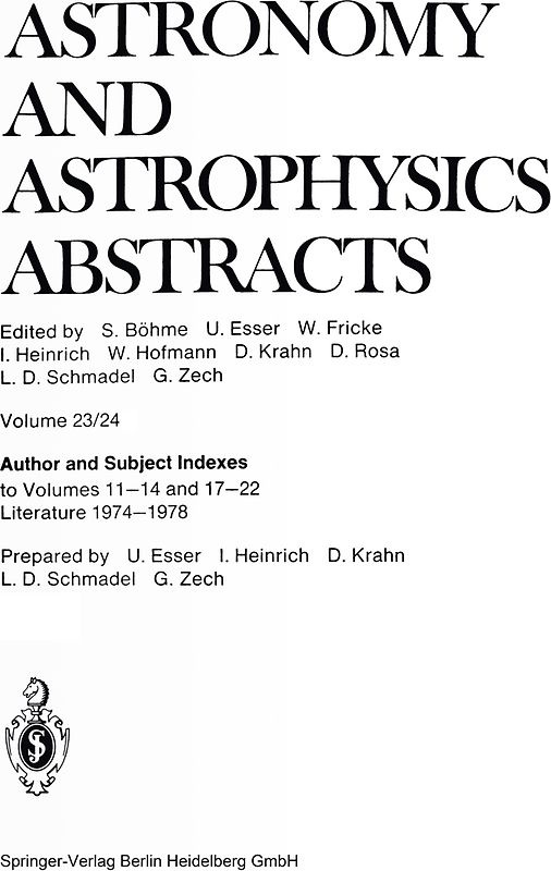 Author and Subject Indexes