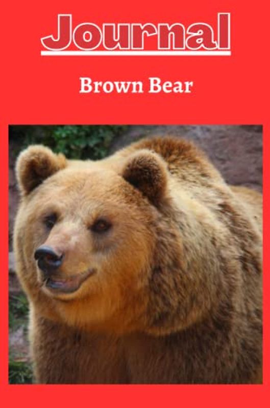 brown bear journal series 3 with a bright red background: null