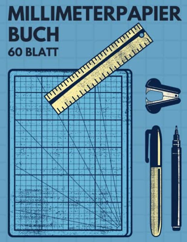 Millimeterpapier Buch: Millimeterpapier Zeichnungsblock weiß DIN A4 Block für technisches Zeichnen und technische Skizzen 60 Blatt ca. DIN A4