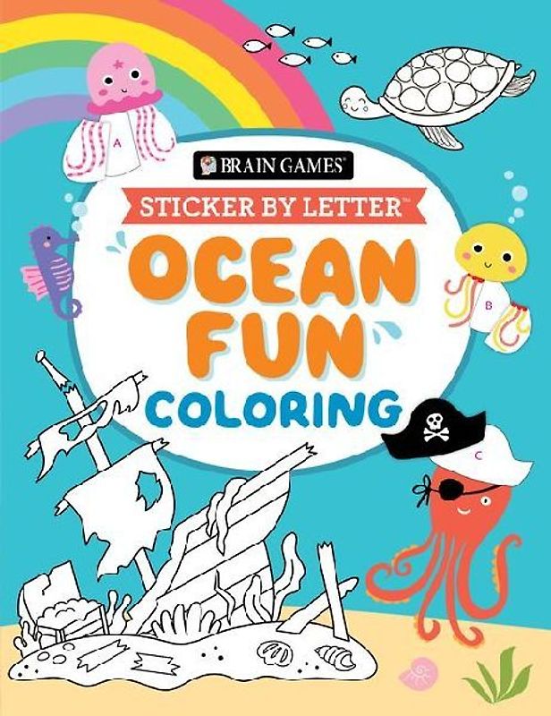 Brain Games - Sticker by Letter - Coloring: Ocean Fun
