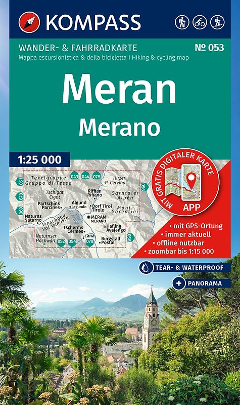 KOMPASS Wanderkarte 053 Meran / Merano 1:25.000