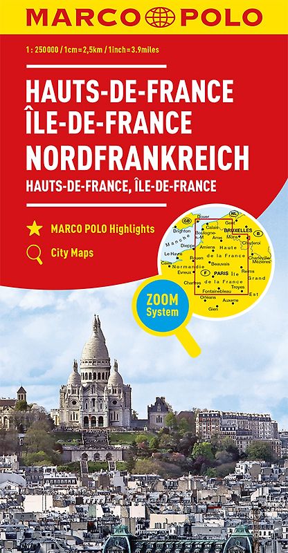 MARCO POLO Regionalkarte Hauts-de-France, Île-de-France 1:300.000