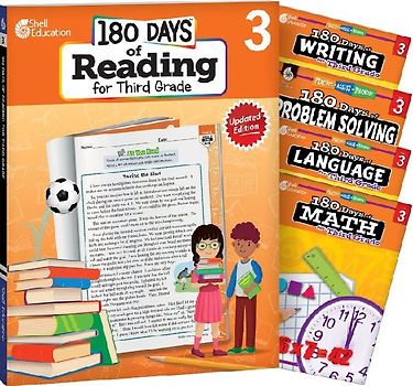180 Days(tm) Reading, Math, Problem Solving, Writing, & Language for Grade 3: 5-Book Set