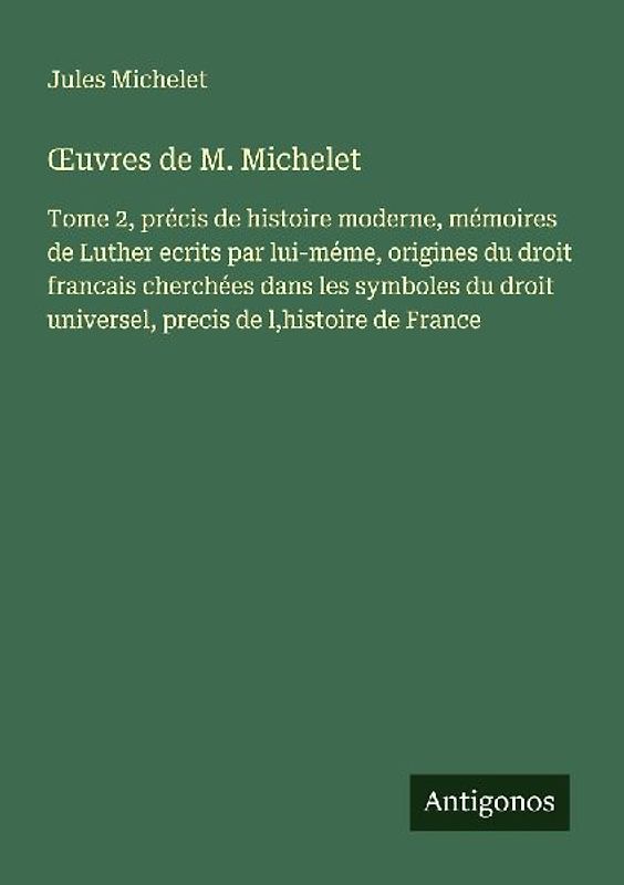 ¿uvres de M. Michelet