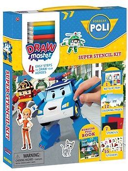 Drawmaster Robocar Poli: Super Stencil Kit